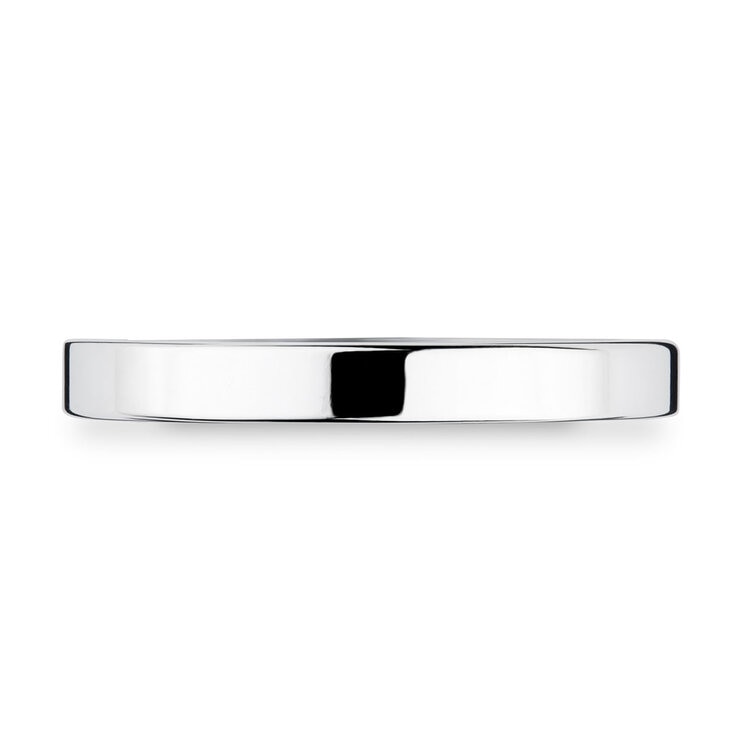 Classic flat court wedding ring 18ct white gold 2.5mm (British brand)