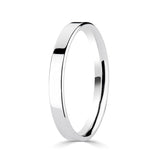 Platinum classic flat court wedding ring 2.5mm (British brand)