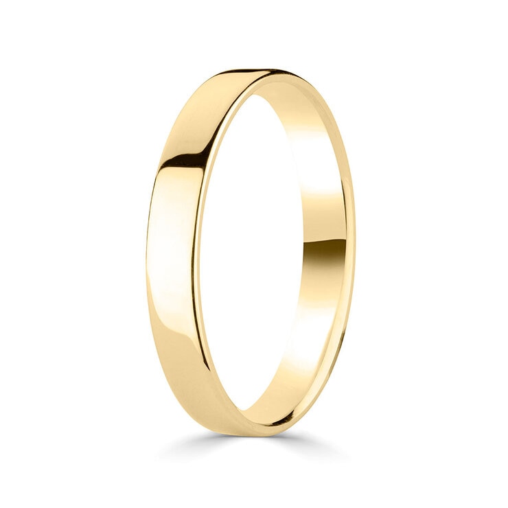 Costco 18ct yellow gold flat court wedding ring 3.0mm - British product