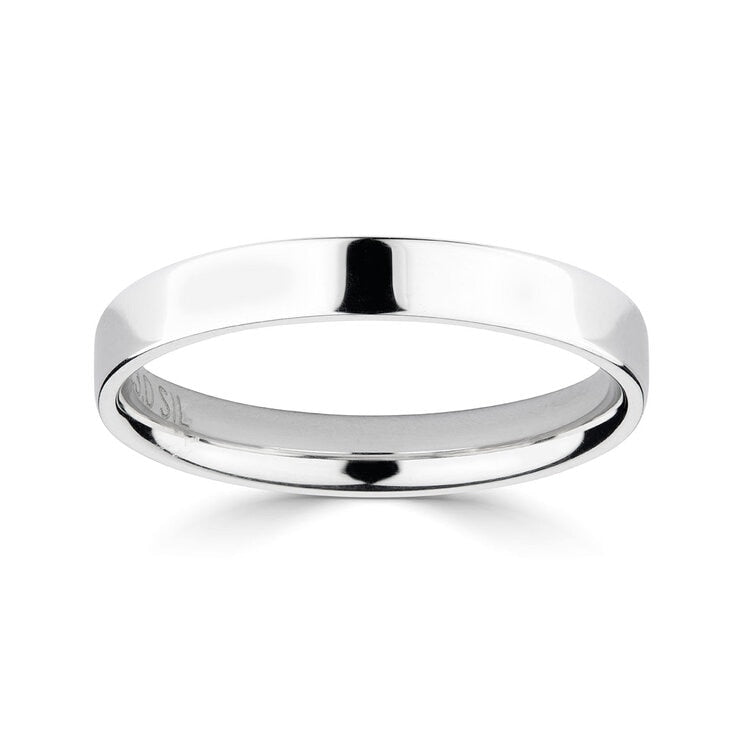 Platinum wedding ring 3.0mm classic flat court - British product