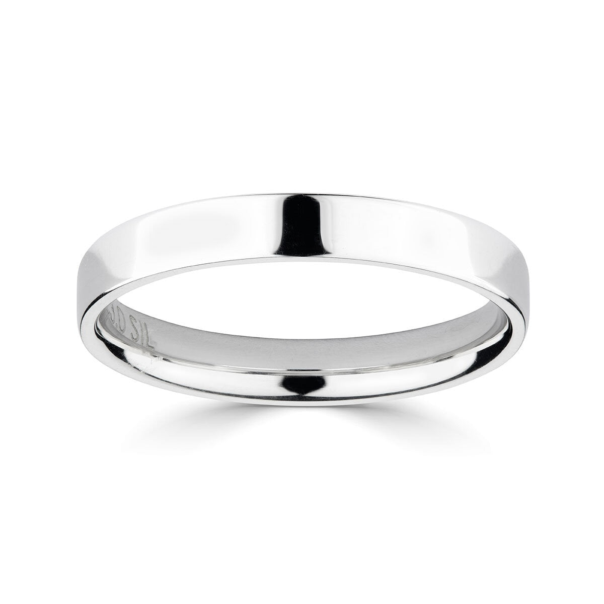 Platinum wedding ring 3.0mm classic flat court - British product