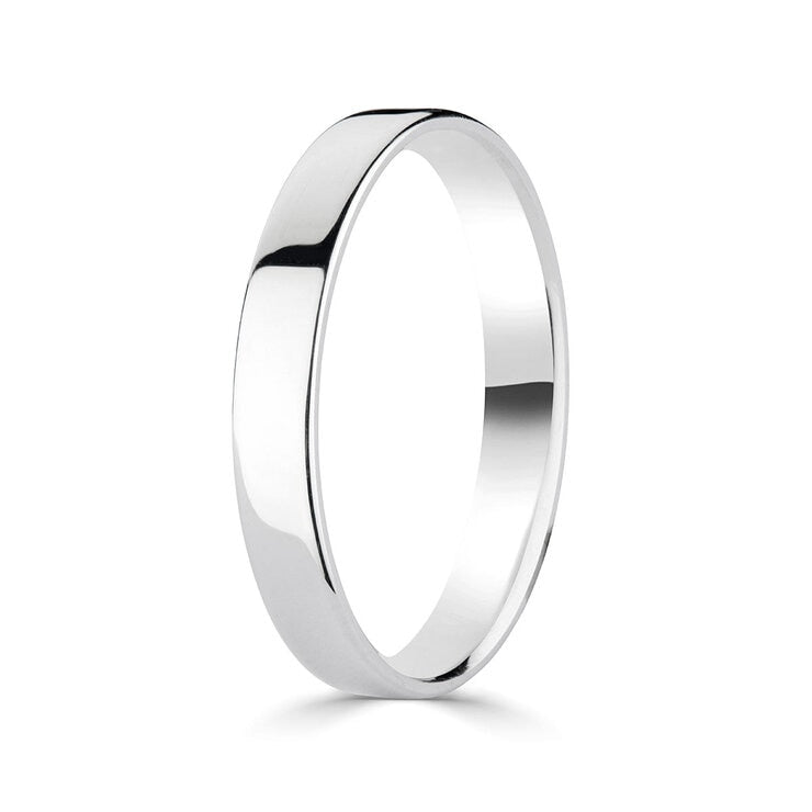 Platinum wedding ring 3.0mm classic flat court - British product