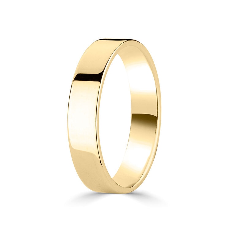 Costco classic flat court wedding ring 4.0mm 18ct yellow gold, UK version