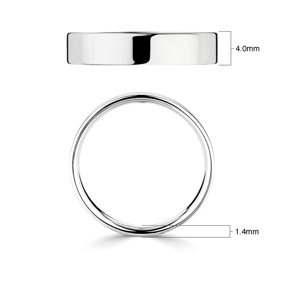 Costco 18ct white gold wedding ring flat court 4mm, UK version