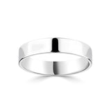 Platinum flat court wedding ring 4.0mm (British brand)