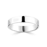 Platinum flat court wedding ring 4.0mm (British brand)