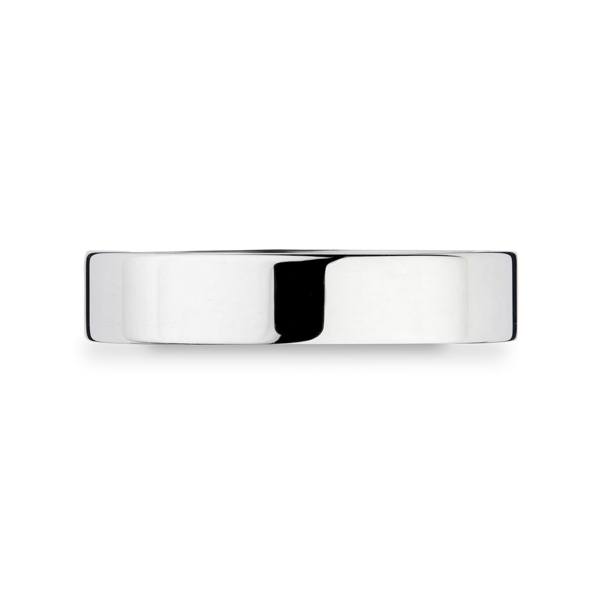Platinum flat court wedding ring 4.0mm (British brand)