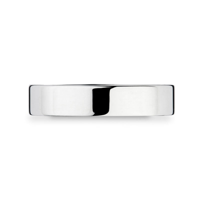 Platinum flat court wedding ring 4.0mm (British brand)