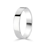 Platinum flat court wedding ring 4.0mm (British brand)