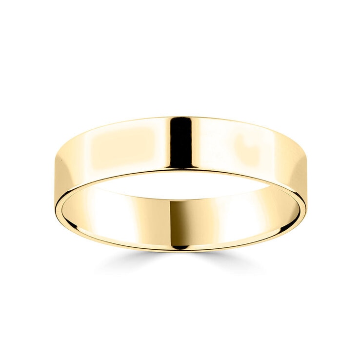 Costco 18ct yellow gold flat court wedding ring 5.0mm (British brand)