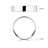 Costco 18ct white gold flat court wedding ring 5.0mm - British product
