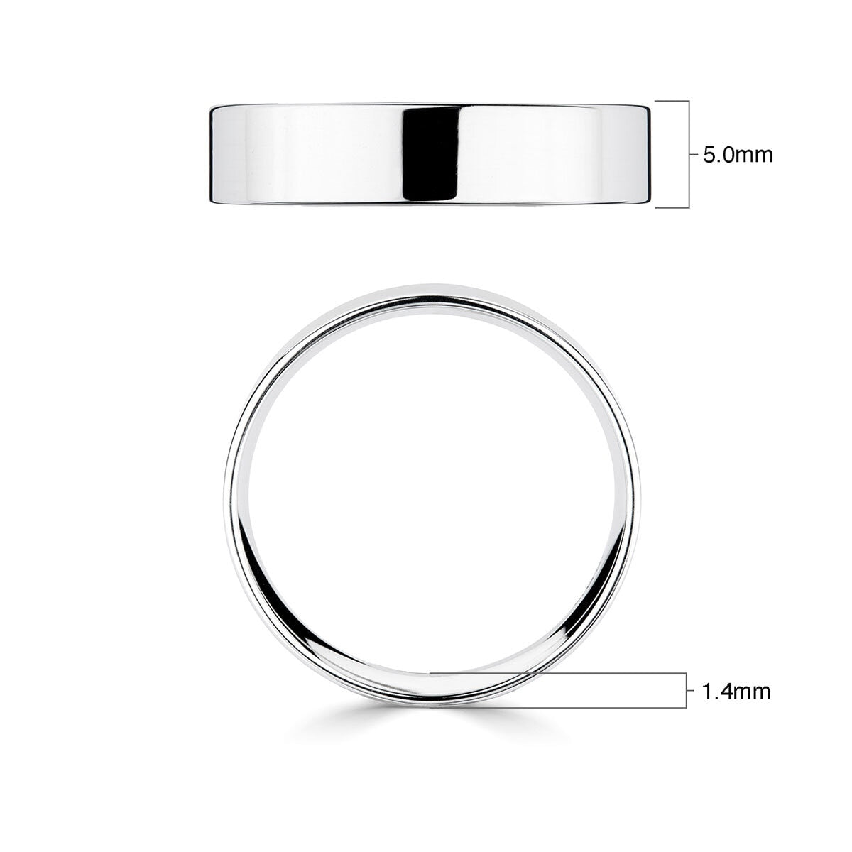 Costco Classic Flat Court platinum wedding ring 5.0mm - British product