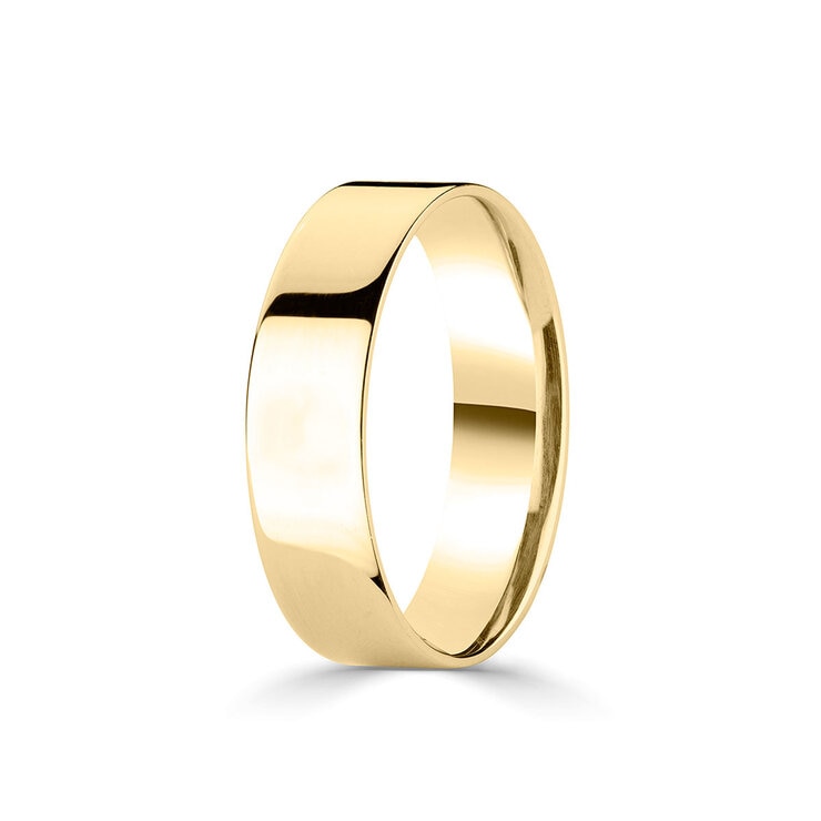 Costco 18ct yellow gold flat court wedding ring 6mm, UK version