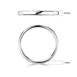 Classic court wedding ring 18ct white gold 2.0mm (British brand)
