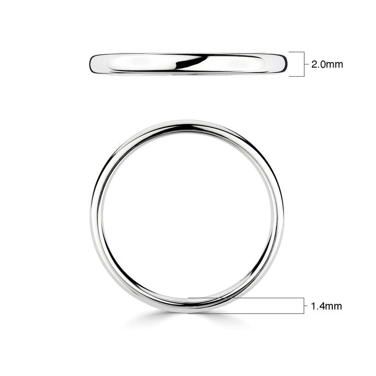 Costco 2.0mm classic court platinum wedding ring - British product
