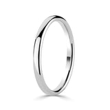 Classic court wedding ring 18ct white gold 2.0mm (British brand)