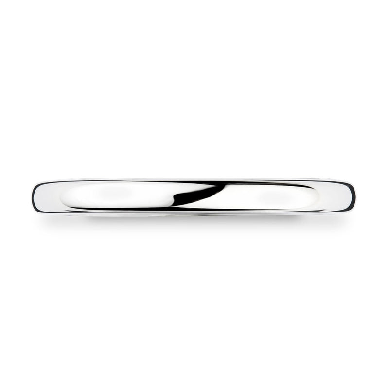 Classic court wedding ring 18ct white gold 2.0mm (British brand)