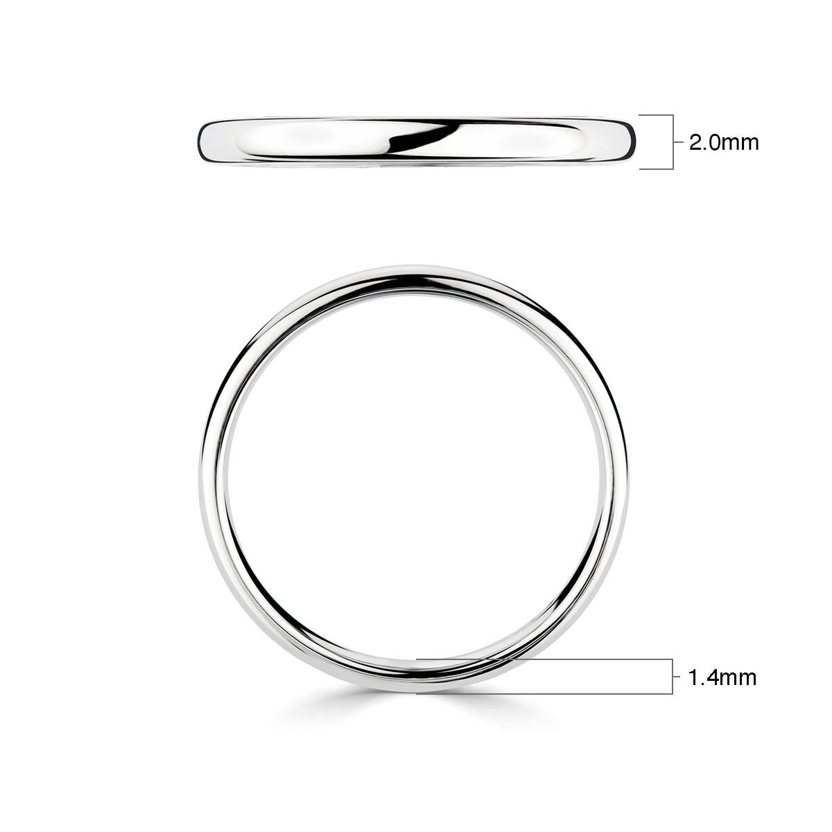 Costco 2.0mm classic court platinum wedding ring - British product
