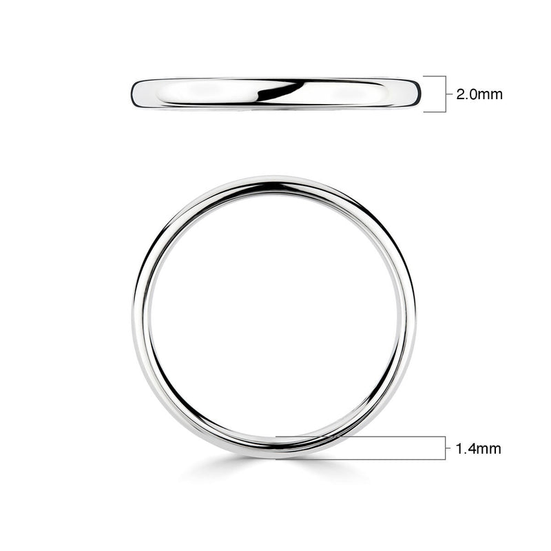 Costco 2.0mm classic court platinum wedding ring - British product