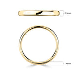 Costco 18ct yellow gold classic court wedding ring 2.5mm, imported from the UK