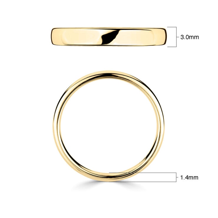 Costco 18ct yellow gold wedding ring 3mm, imported from the UK