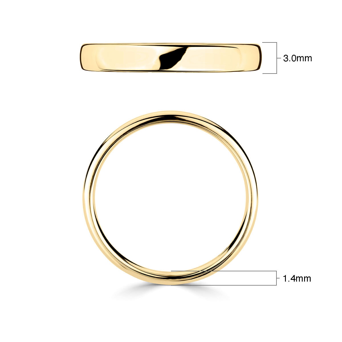 Costco 18ct yellow gold wedding ring 3mm, imported from the UK