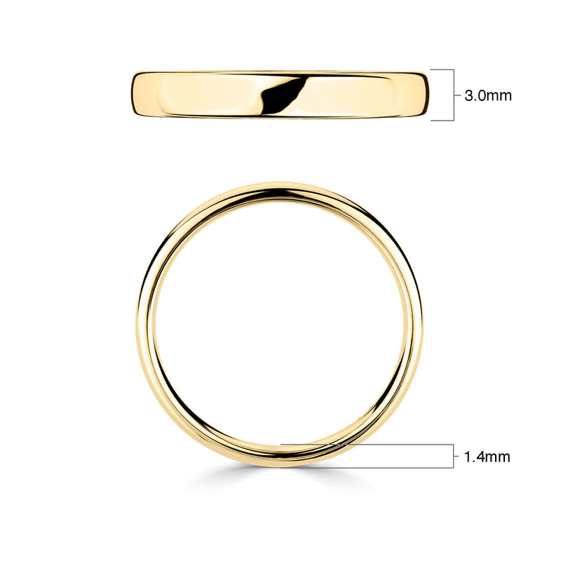 Costco 18ct yellow gold wedding ring 3mm, imported from the UK