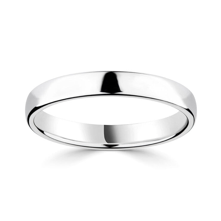 Classic Court wedding ring 18ct white gold 3.0mm (British brand)