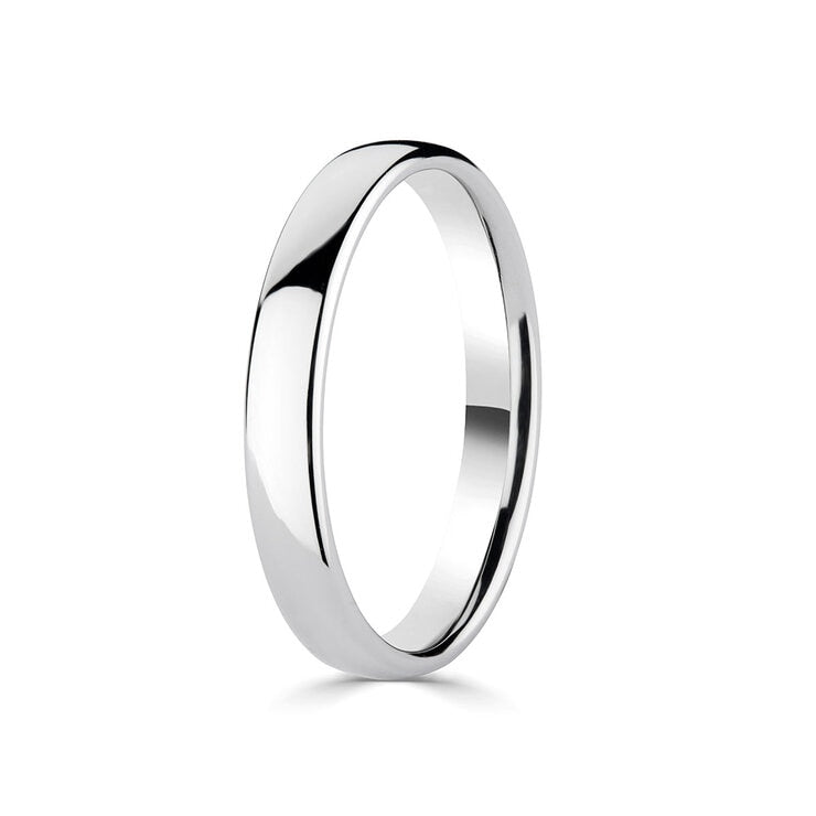 Classic Court wedding ring 18ct white gold 3.0mm (British brand)