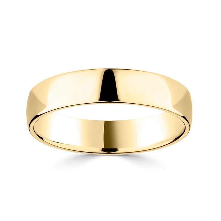 Classic court wedding ring 18ct yellow gold 5.0mm (British brand)