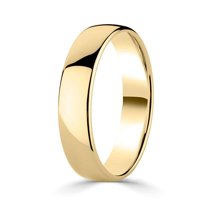 Classic court wedding ring 18ct yellow gold 5.0mm (British brand)