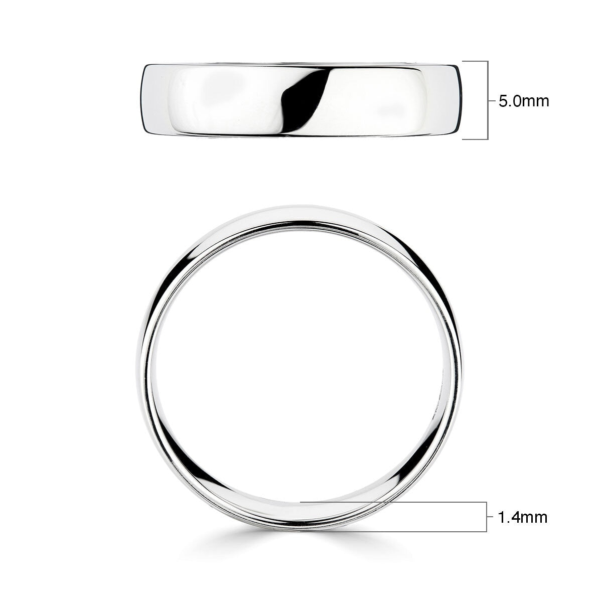 Costco Classic Court wedding ring 18ct white gold 5.0mm (British brand)