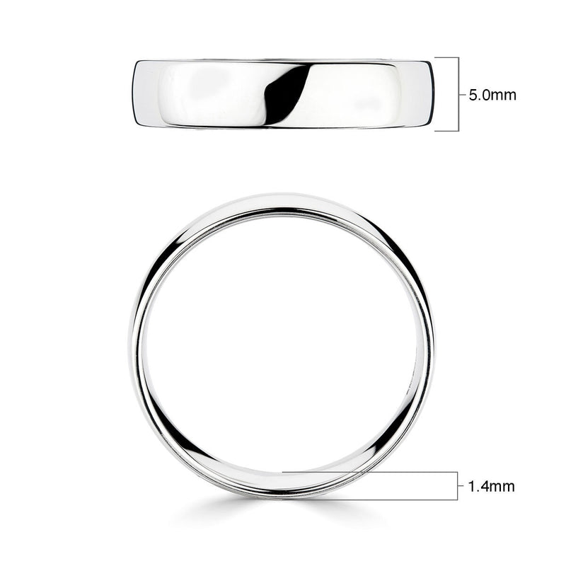 Costco Classic Court wedding ring 18ct white gold 5.0mm (British brand)