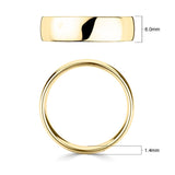 Costco 6.0mm classic court wedding ring 18ct yellow gold - British product