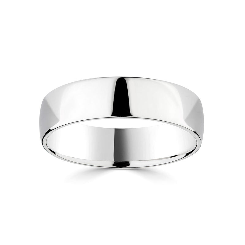 Costco 18ct white gold Classic Court wedding ring 6.0mm, imported from the UK
