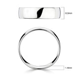 Costco 18ct white gold Classic Court wedding ring 6.0mm, imported from the UK