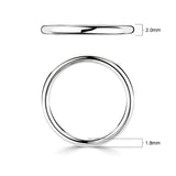 Luxury court wedding ring 18ct white gold 2.0mm (British brand)