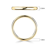 Luxury court wedding ring 18ct yellow gold 2.5mm (British brand)