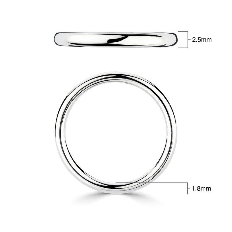 Costco luxury court wedding ring 18ct white gold 2.5mm, UK version
