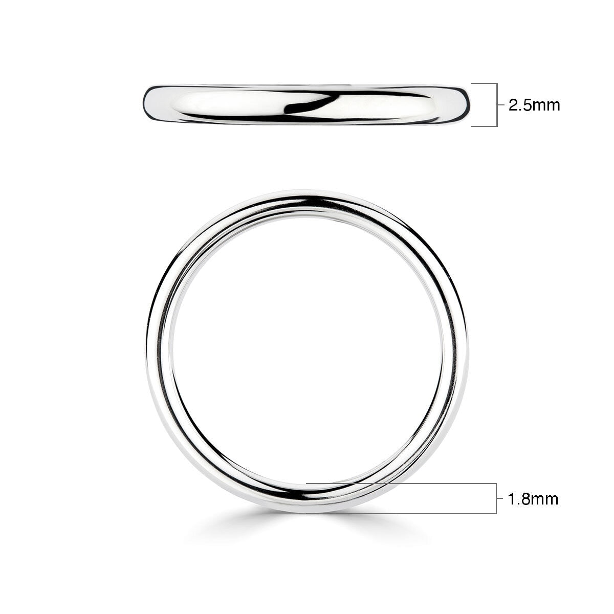Costco Luxury Court platinum wedding ring 2.5mm - British product