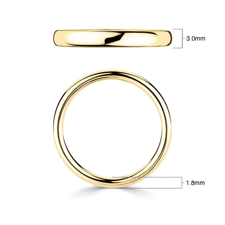 Costco luxury court wedding ring 18ct yellow gold 3.0mm, UK version