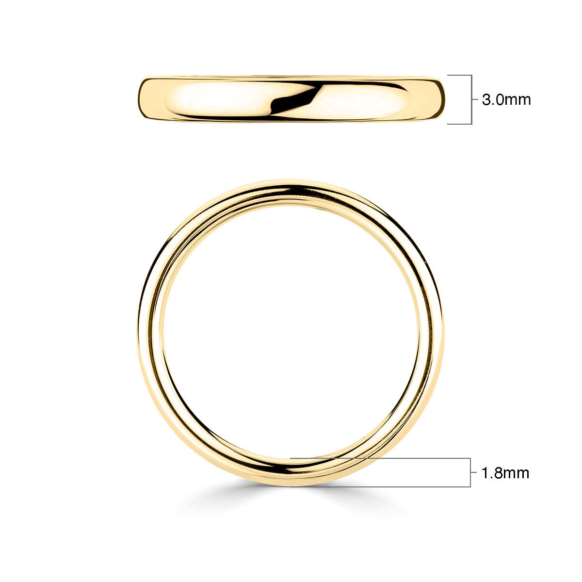 Costco luxury court wedding ring 18ct yellow gold 3.0mm, UK version