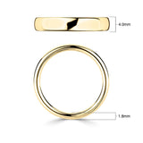 4.0mm court wedding ring 18ct yellow gold, UK version