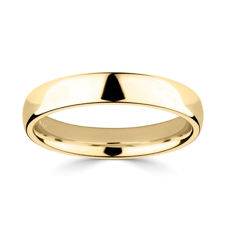 4.0mm court wedding ring 18ct yellow gold, UK version