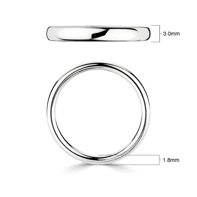 Costco platinum wedding ring 3.0mm luxury court - British product