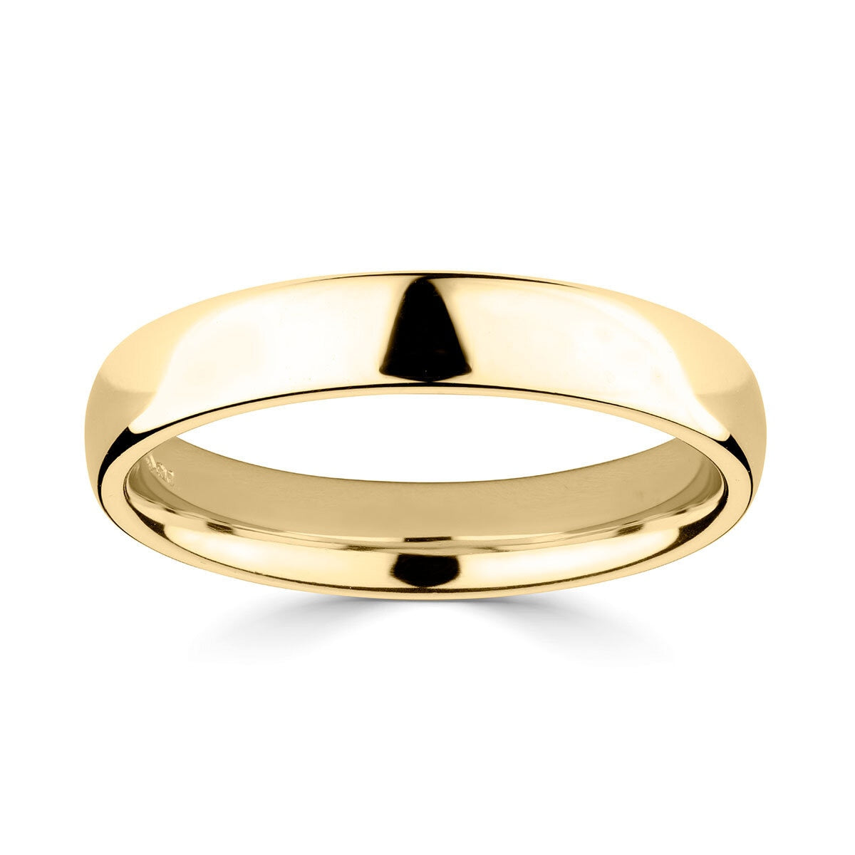 4.0mm court wedding ring 18ct yellow gold, UK version