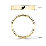 4.0mm court wedding ring 18ct yellow gold, UK version