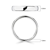 Luxury court wedding ring 18ct white gold 4.0mm - British product