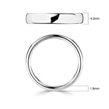 Luxury court wedding ring 18ct white gold 4.0mm - British product