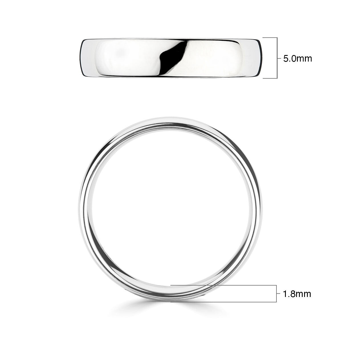 Costco luxury court wedding ring 18ct white gold 5.0mm - British product